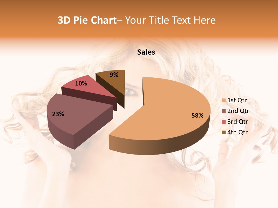 Studio Portrait Of Young Y Woman With Beautiful Hairstyle, Isolated On White Background PowerPoint Template