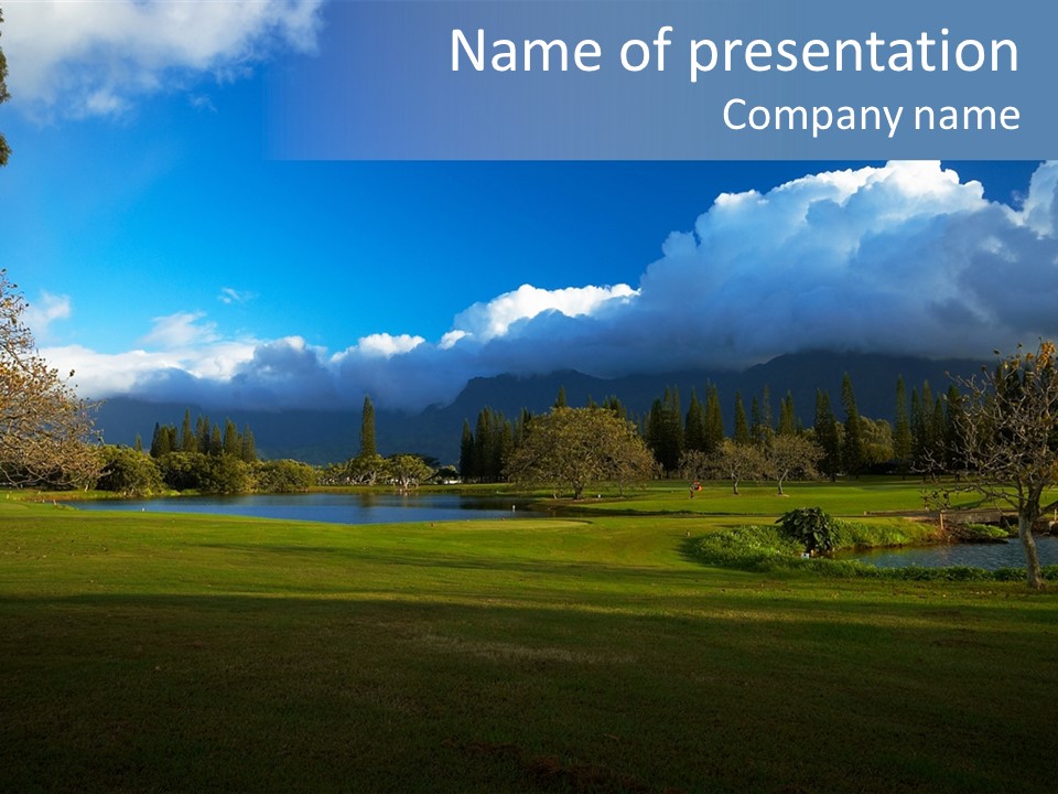 Princeville Golf Course On Kauai Hawaii. More With Keyword Series001E. PowerPoint Template