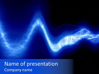 Electrical Spark On A Solid Black Background PowerPoint Template