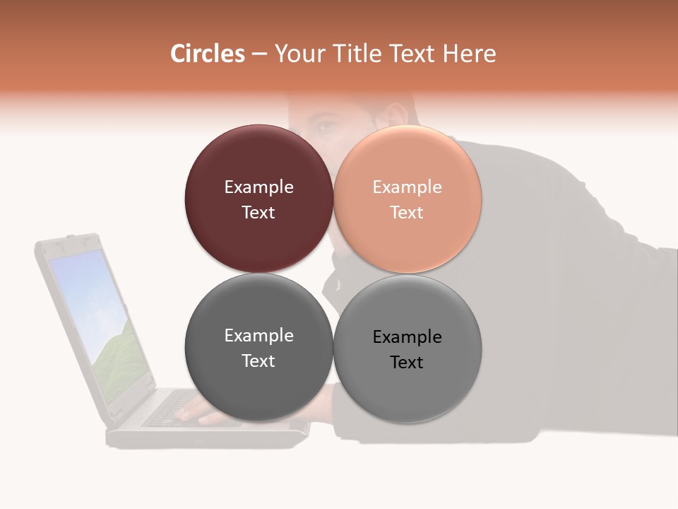 A Young Business Man With His Notebook. PowerPoint Template