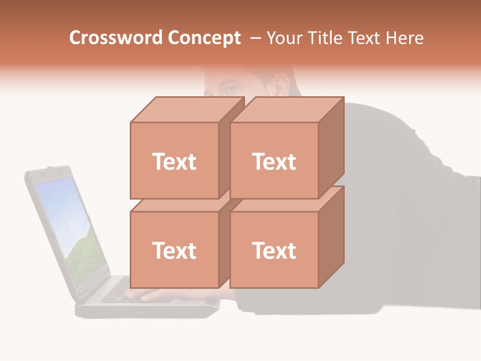 A Young Business Man With His Notebook. PowerPoint Template