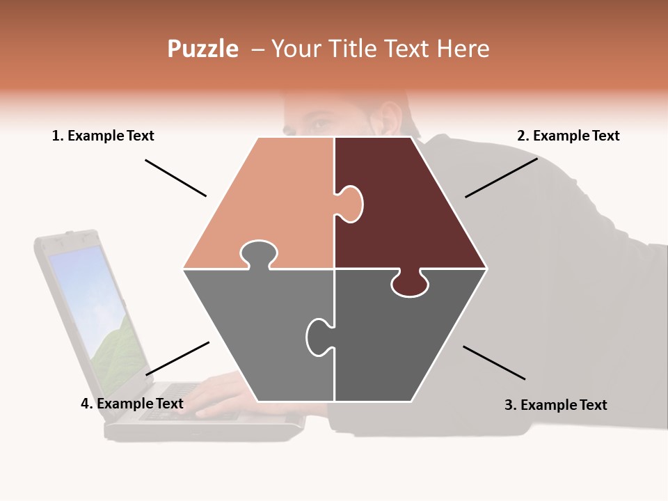 A Young Business Man With His Notebook. PowerPoint Template