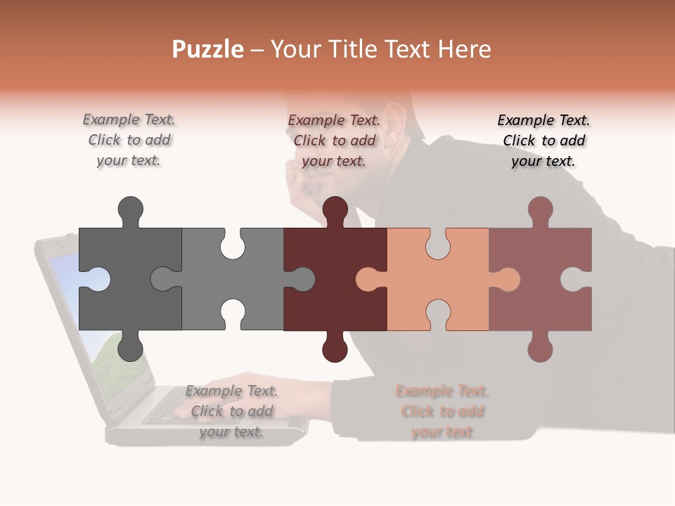 A Young Business Man With His Notebook. PowerPoint Template