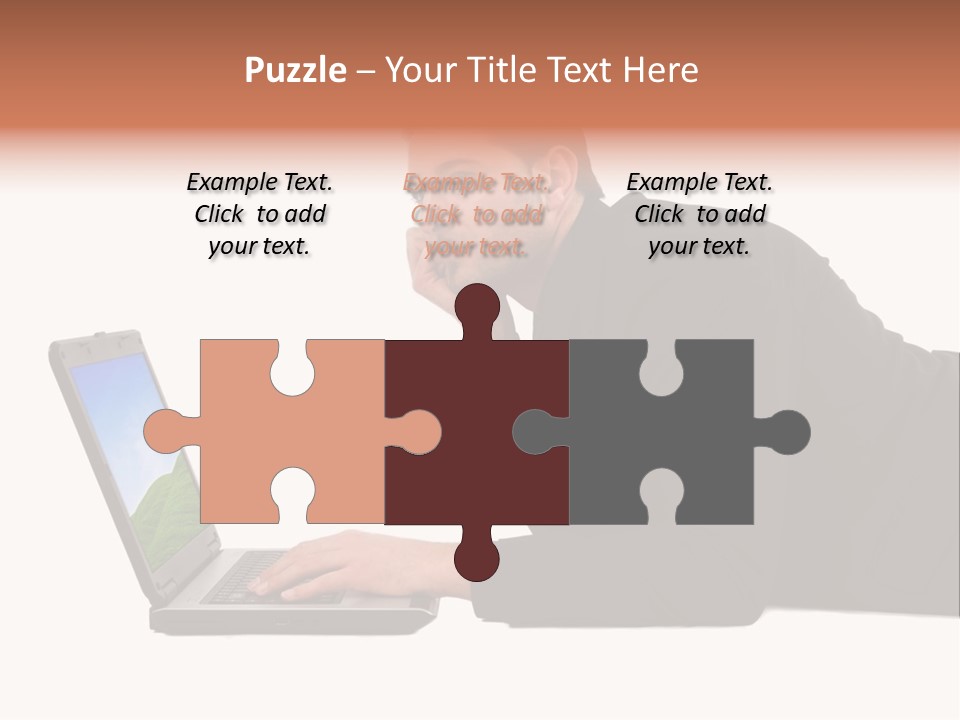 A Young Business Man With His Notebook. PowerPoint Template