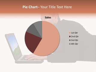 A Young Business Man With His Notebook. PowerPoint Template