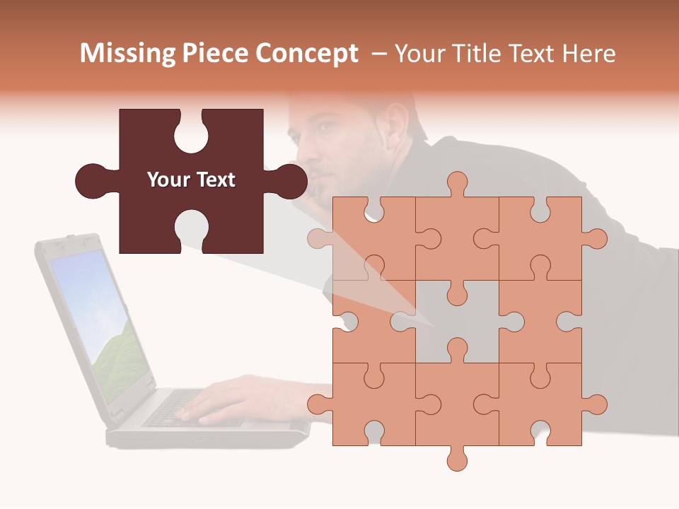 A Young Business Man With His Notebook. PowerPoint Template