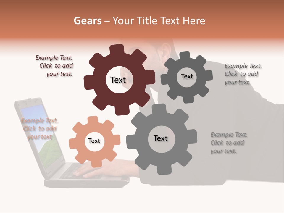 A Young Business Man With His Notebook. PowerPoint Template
