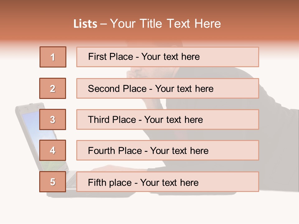 A Young Business Man With His Notebook. PowerPoint Template