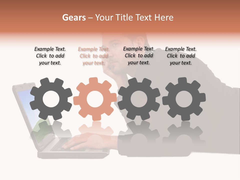 A Young Business Man With His Notebook. PowerPoint Template