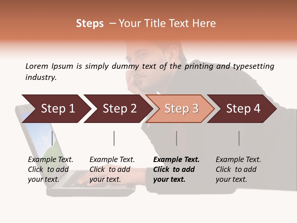 A Young Business Man With His Notebook. PowerPoint Template