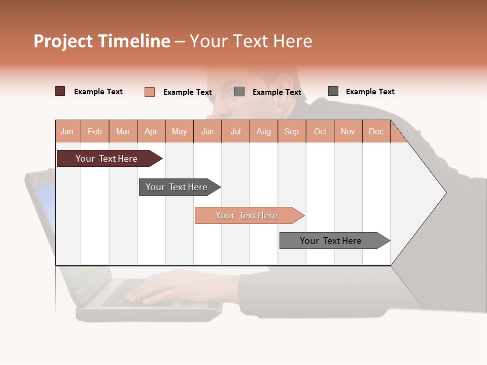 A Young Business Man With His Notebook. PowerPoint Template