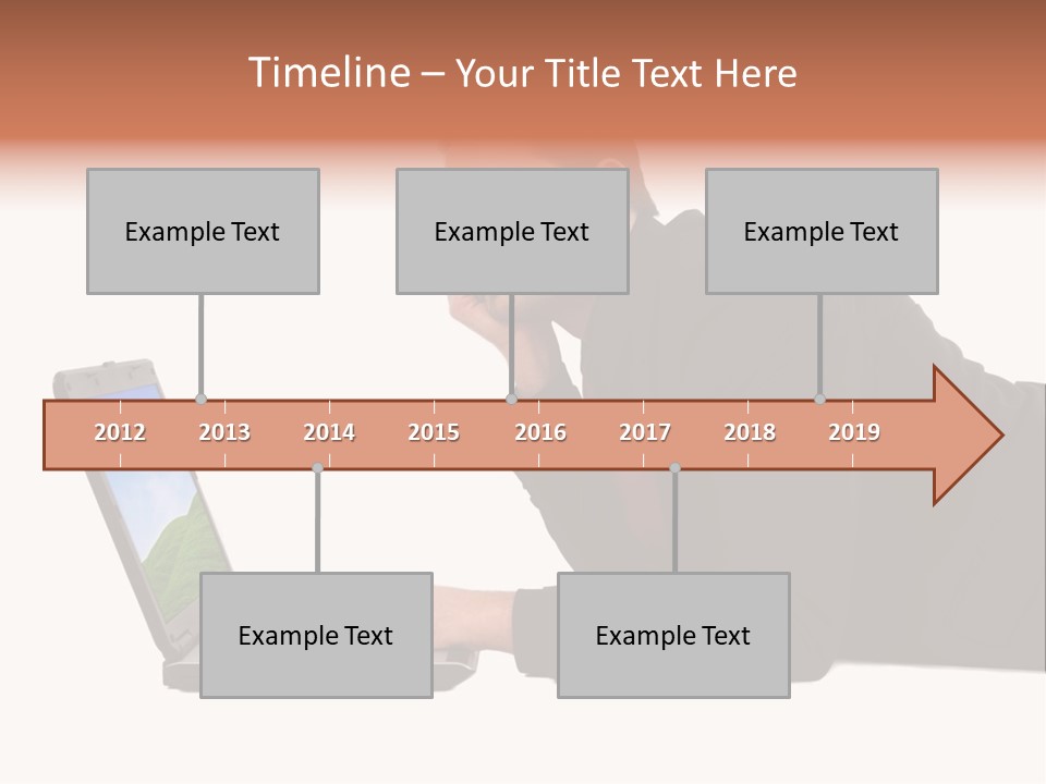 A Young Business Man With His Notebook. PowerPoint Template