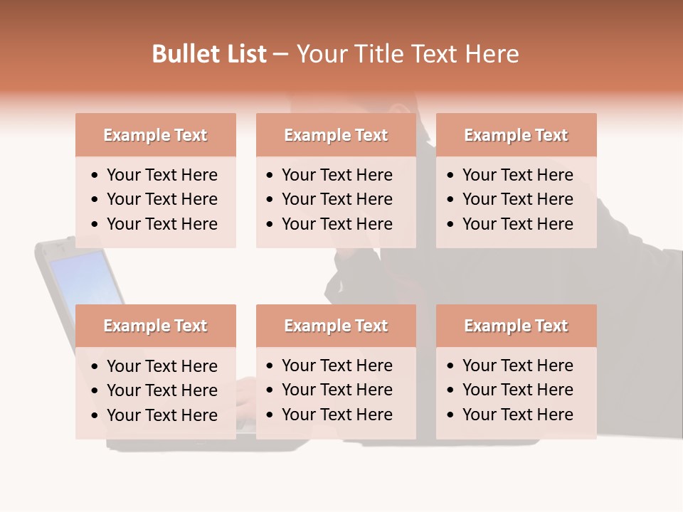 A Young Business Man With His Notebook. PowerPoint Template