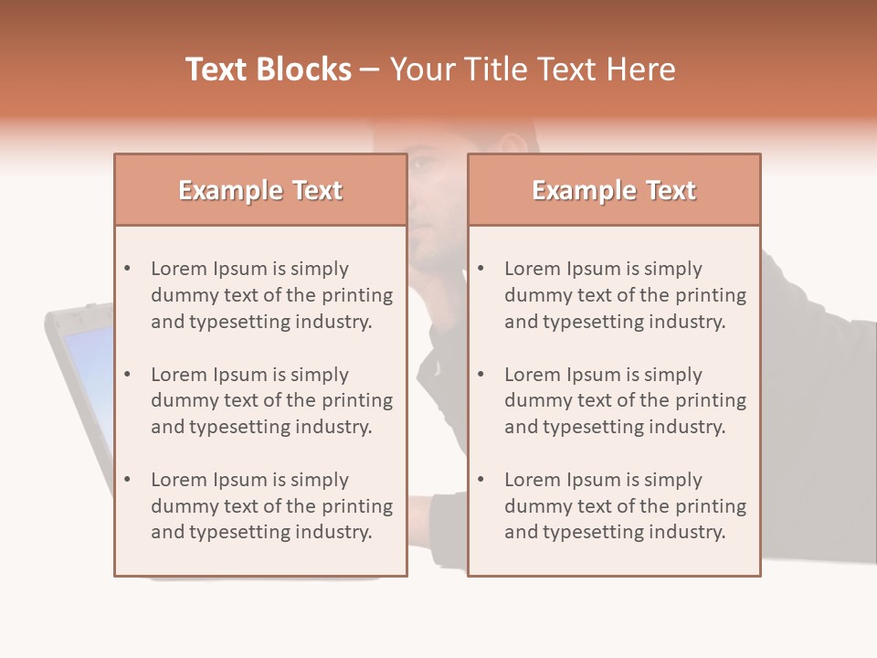 A Young Business Man With His Notebook. PowerPoint Template