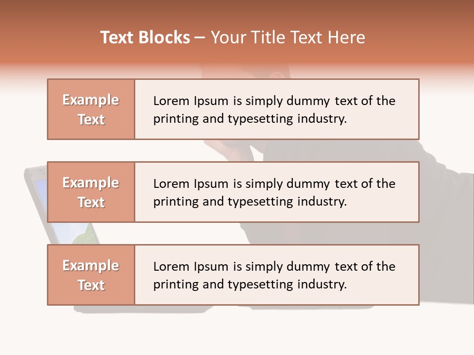 A Young Business Man With His Notebook. PowerPoint Template