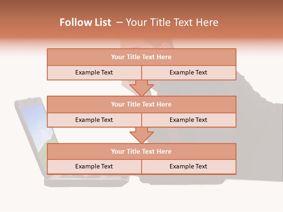 A Young Business Man With His Notebook. PowerPoint Template