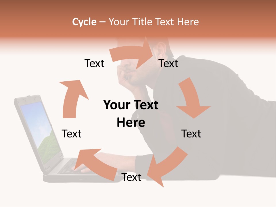 A Young Business Man With His Notebook. PowerPoint Template