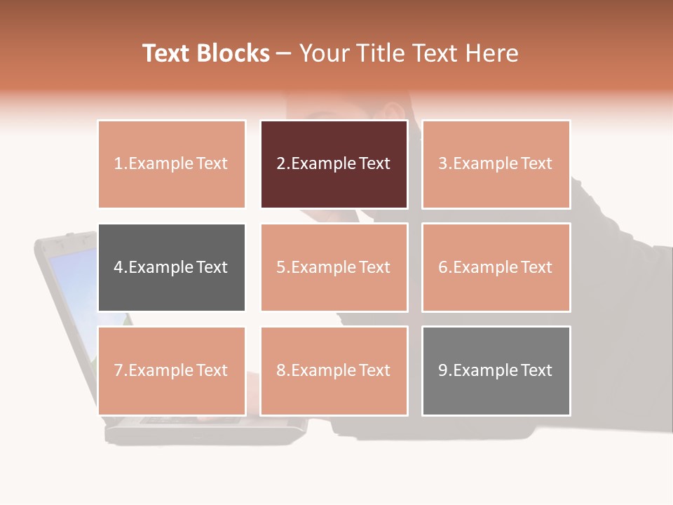 A Young Business Man With His Notebook. PowerPoint Template