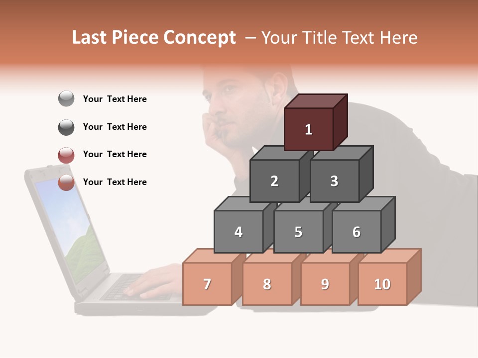 A Young Business Man With His Notebook. PowerPoint Template
