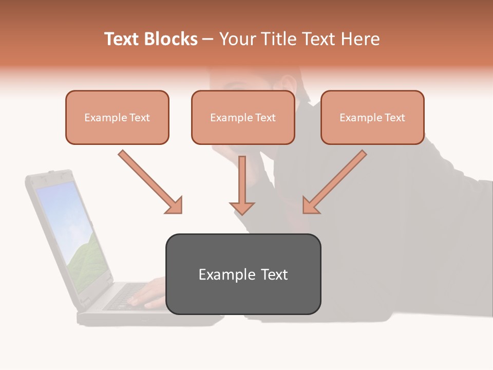 A Young Business Man With His Notebook. PowerPoint Template