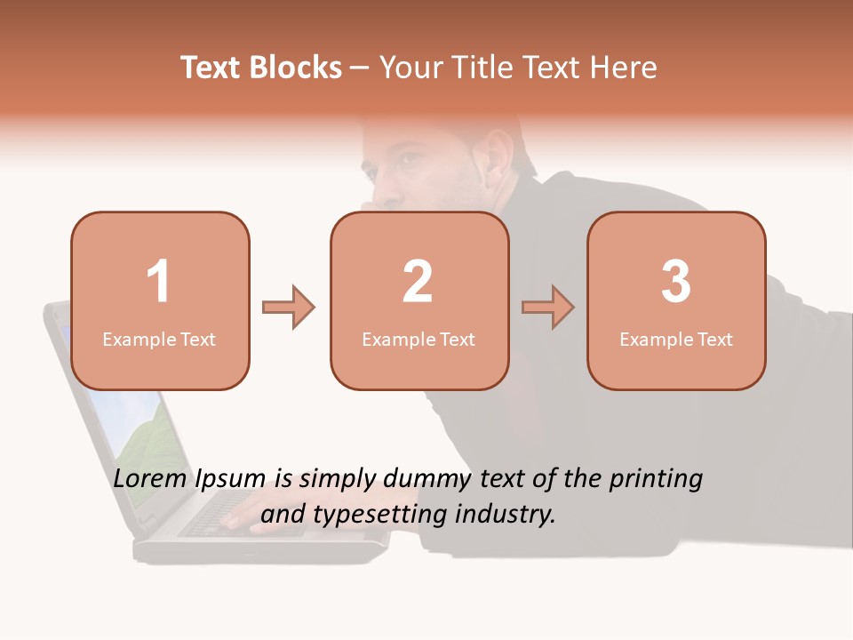 A Young Business Man With His Notebook. PowerPoint Template