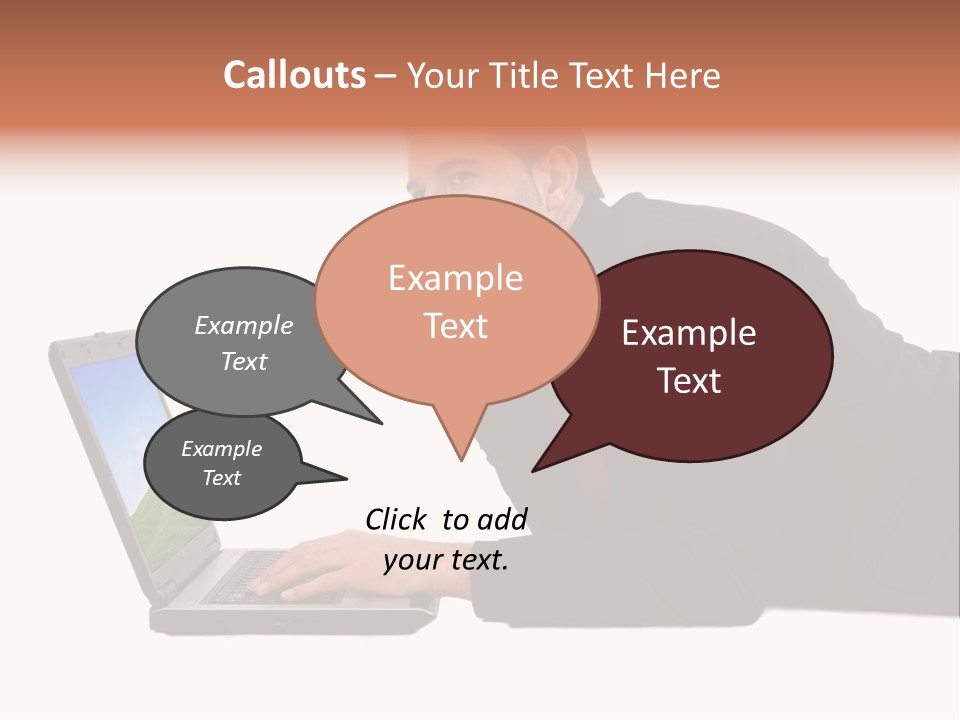 A Young Business Man With His Notebook. PowerPoint Template