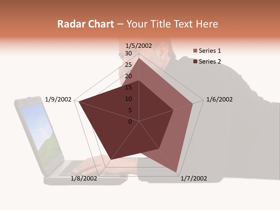A Young Business Man With His Notebook. PowerPoint Template