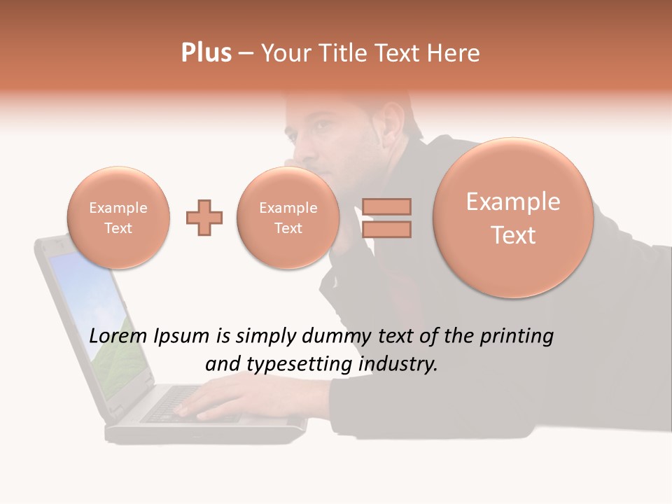 A Young Business Man With His Notebook. PowerPoint Template