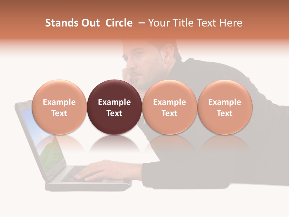 A Young Business Man With His Notebook. PowerPoint Template