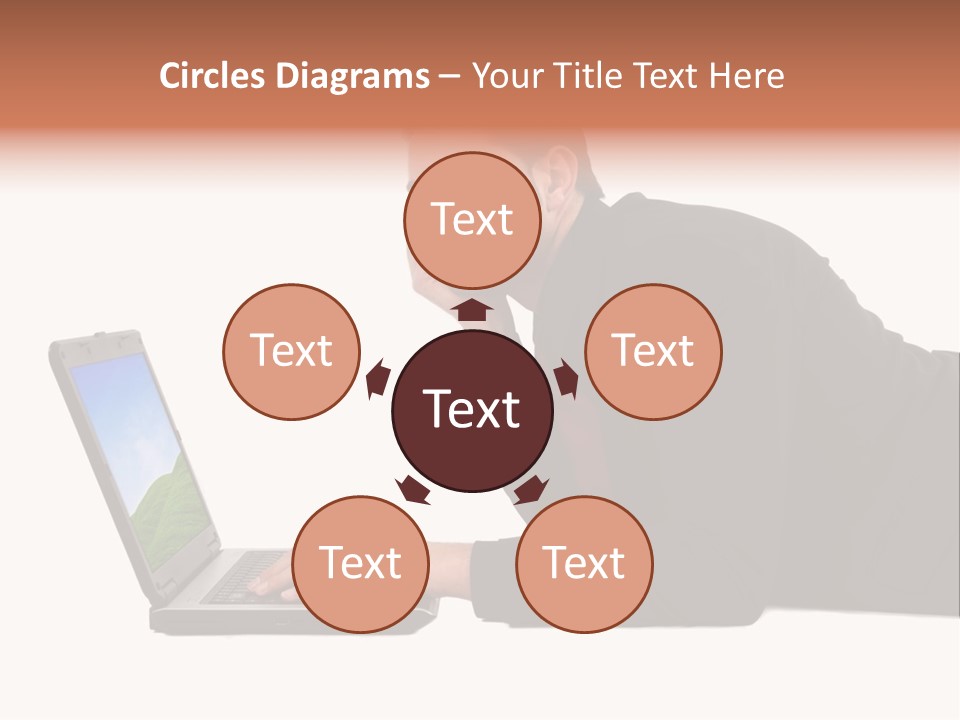 A Young Business Man With His Notebook. PowerPoint Template