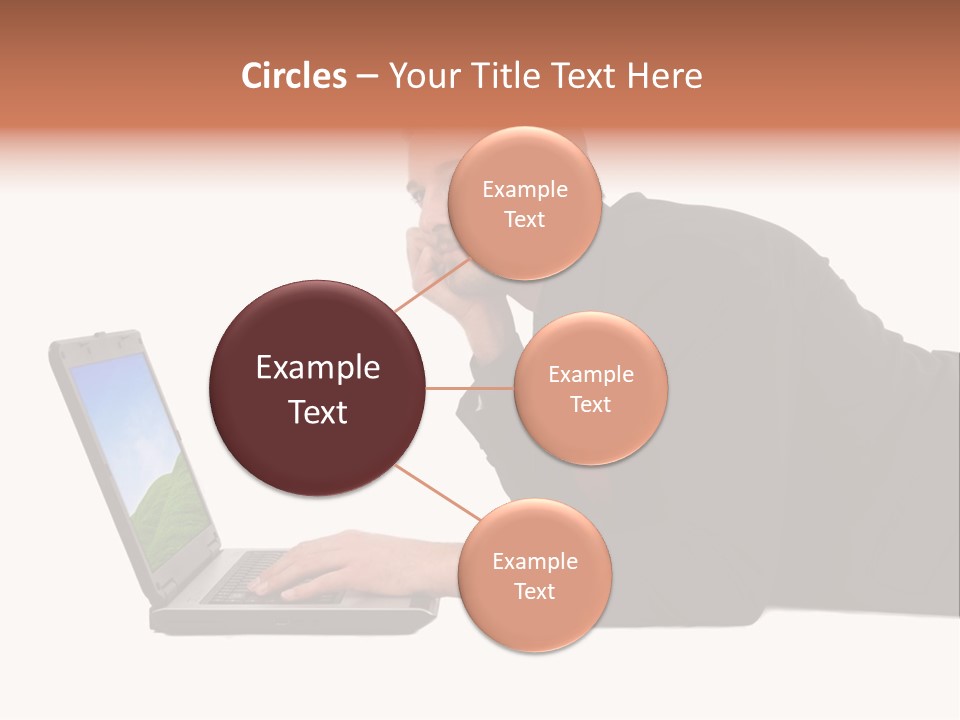 A Young Business Man With His Notebook. PowerPoint Template
