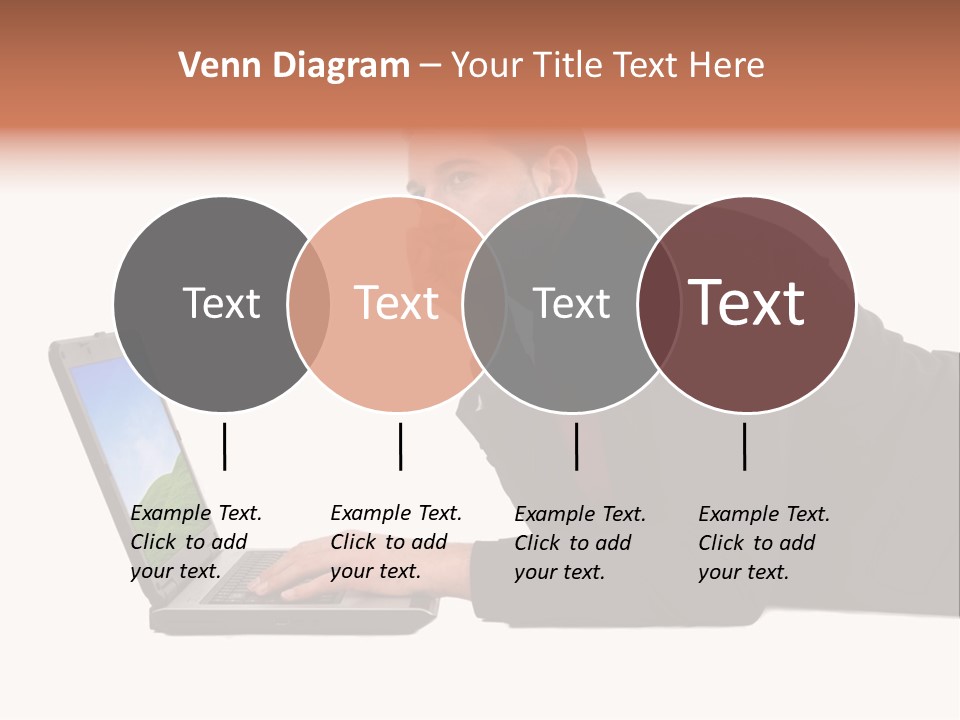 A Young Business Man With His Notebook. PowerPoint Template