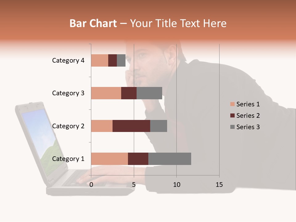 A Young Business Man With His Notebook. PowerPoint Template