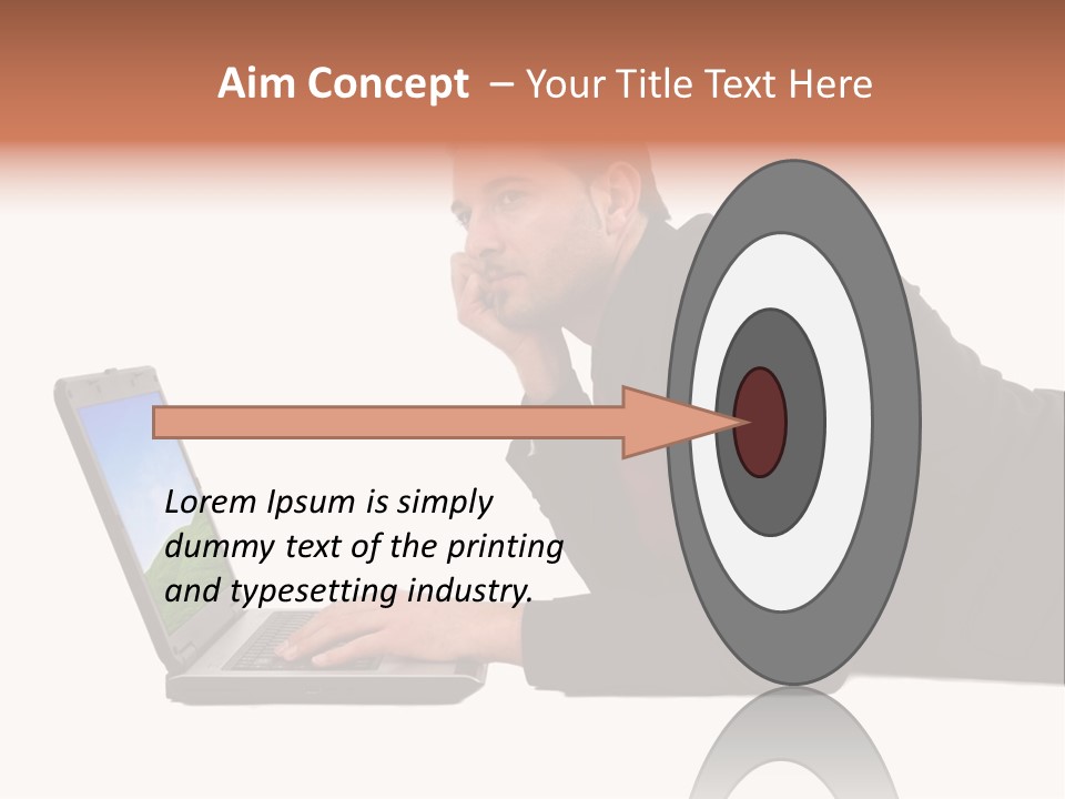 A Young Business Man With His Notebook. PowerPoint Template