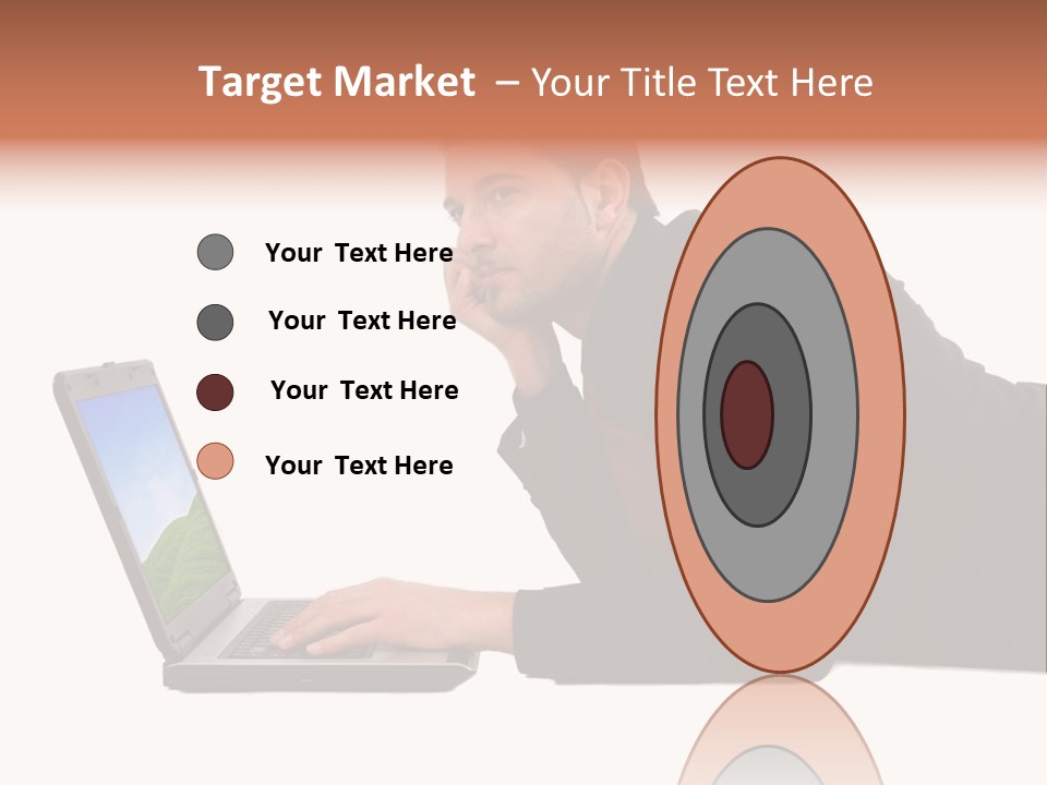 A Young Business Man With His Notebook. PowerPoint Template