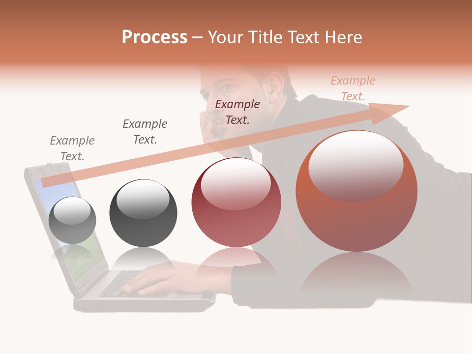 A Young Business Man With His Notebook. PowerPoint Template