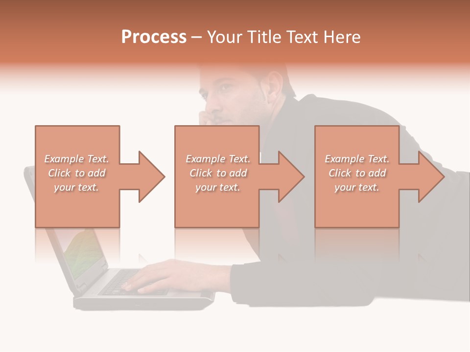 A Young Business Man With His Notebook. PowerPoint Template