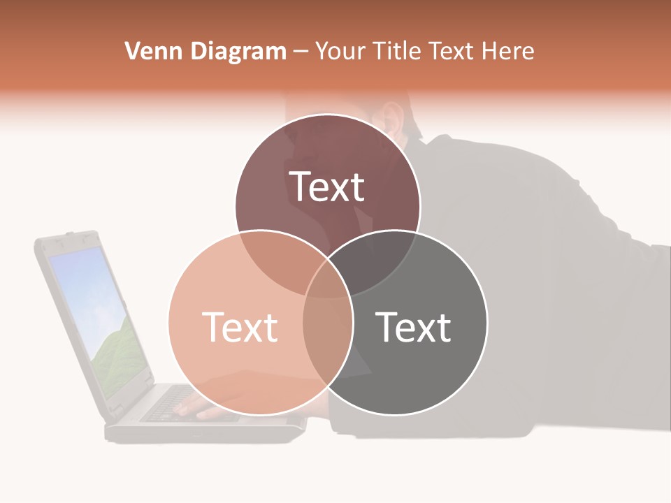 A Young Business Man With His Notebook. PowerPoint Template