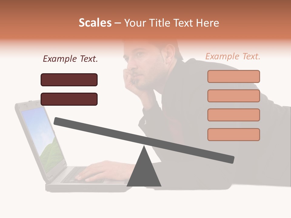 A Young Business Man With His Notebook. PowerPoint Template