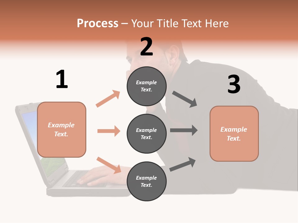 A Young Business Man With His Notebook. PowerPoint Template