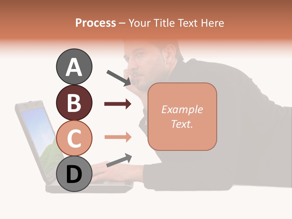 A Young Business Man With His Notebook. PowerPoint Template