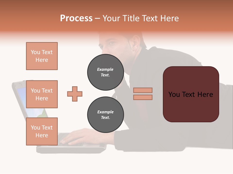 A Young Business Man With His Notebook. PowerPoint Template