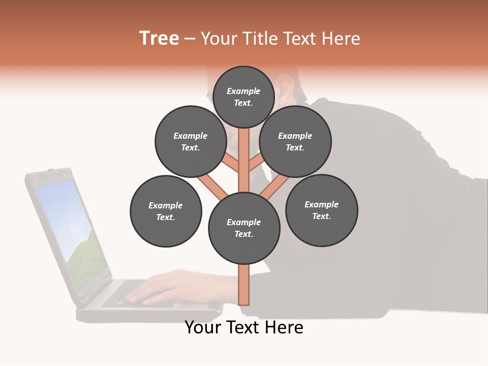 A Young Business Man With His Notebook. PowerPoint Template