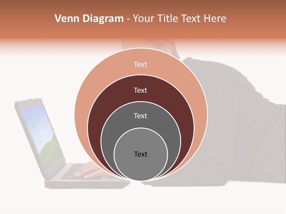 A Young Business Man With His Notebook. PowerPoint Template