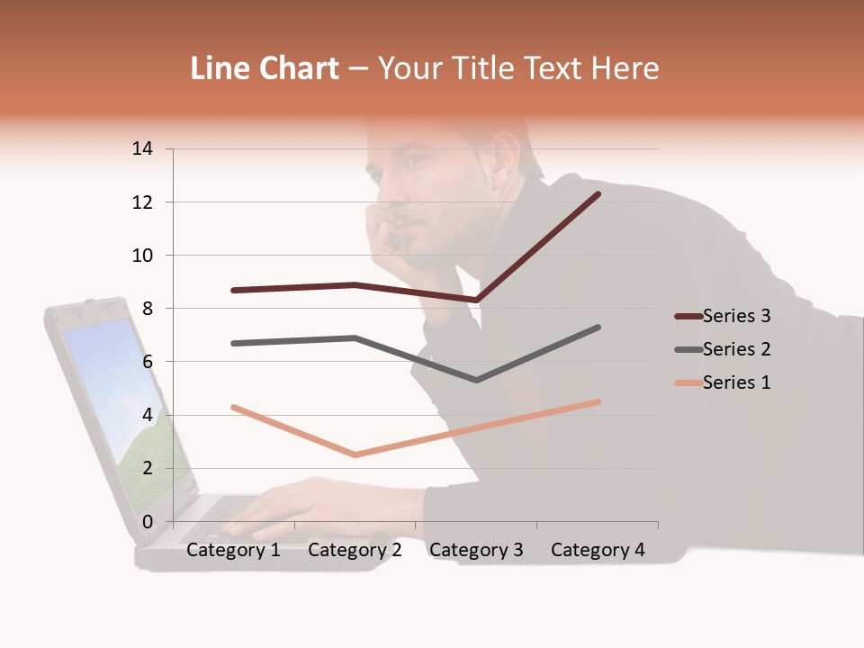 A Young Business Man With His Notebook. PowerPoint Template