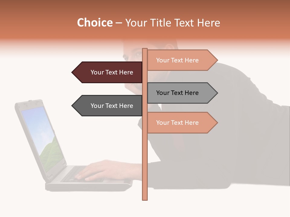 A Young Business Man With His Notebook. PowerPoint Template