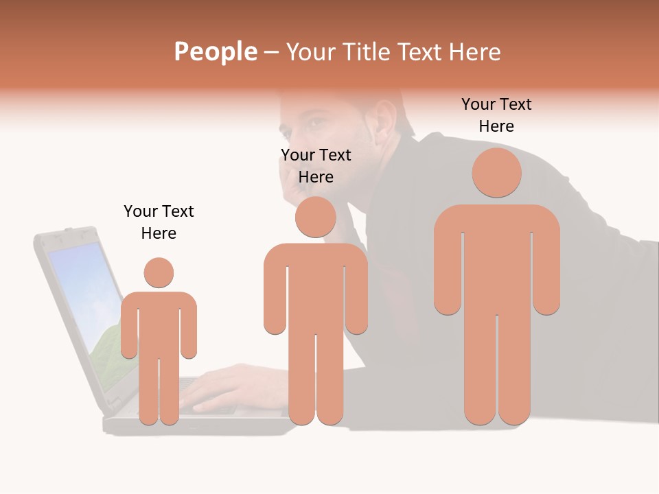 A Young Business Man With His Notebook. PowerPoint Template