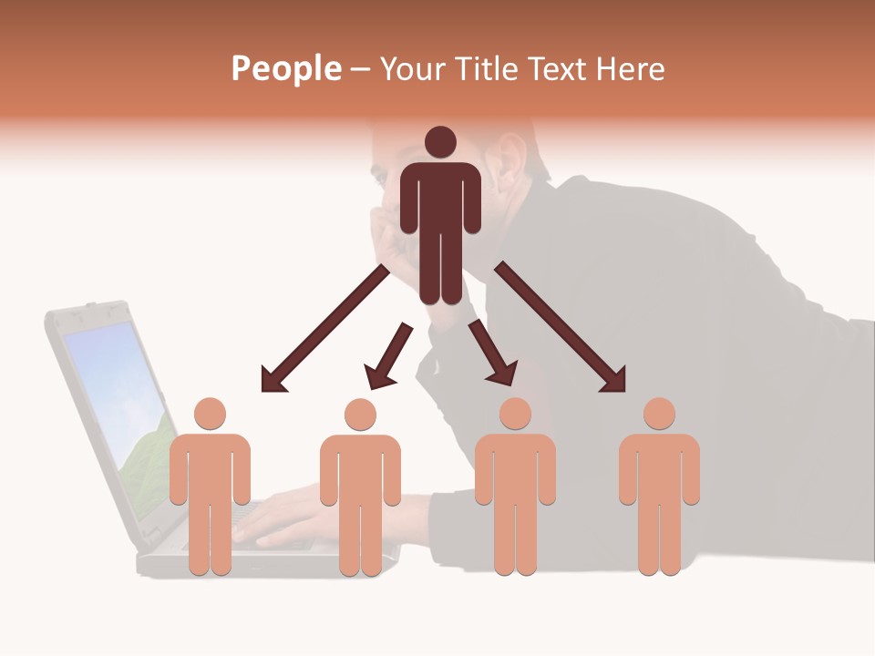 A Young Business Man With His Notebook. PowerPoint Template