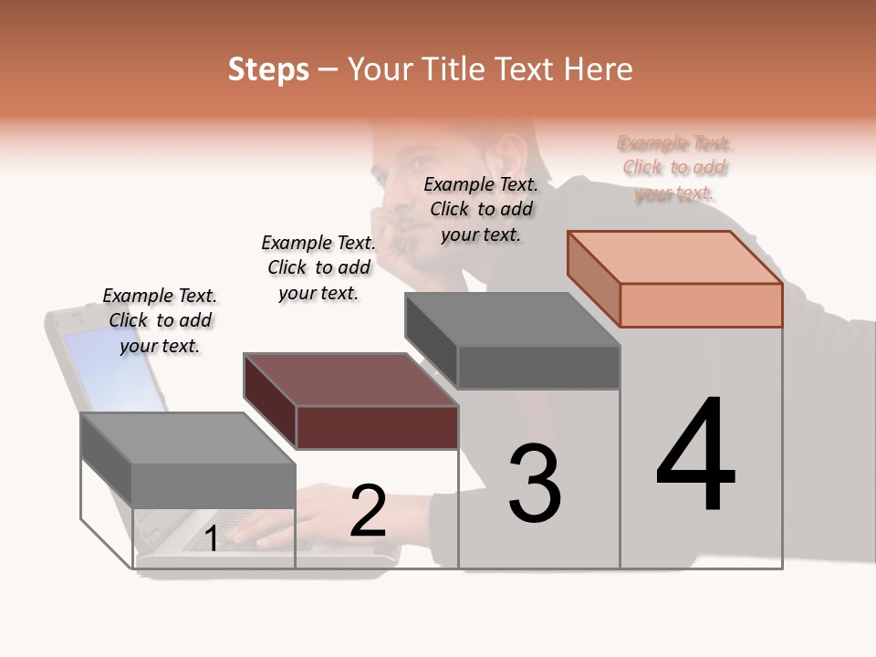 A Young Business Man With His Notebook. PowerPoint Template