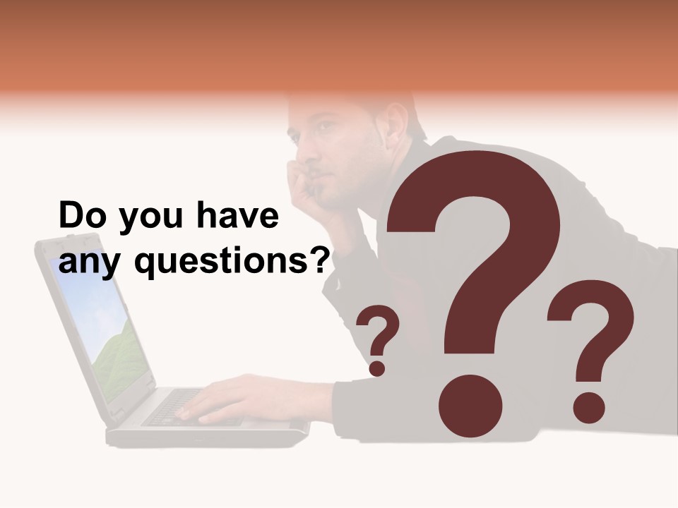 A Young Business Man With His Notebook. PowerPoint Template